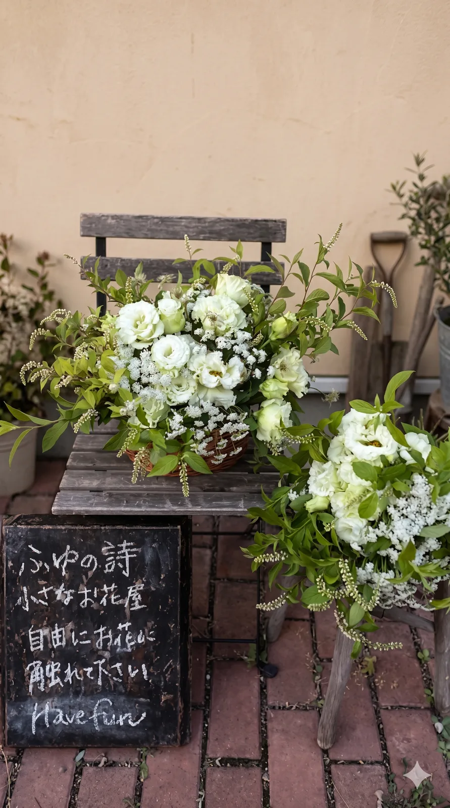 ふゆの詩、白とグリーン